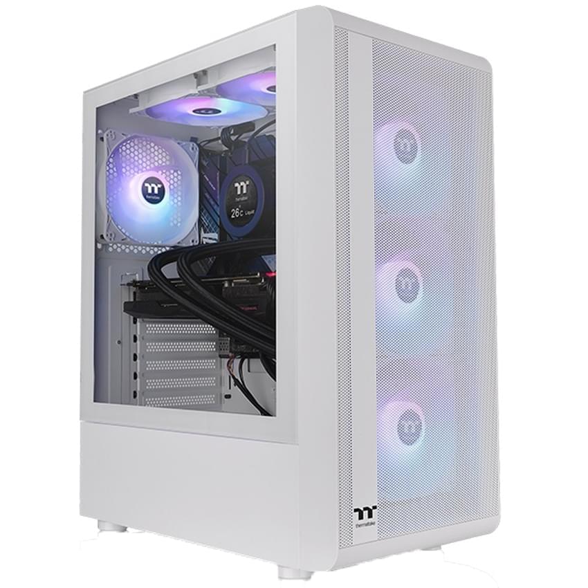 Gabinete Thermaltake S200 TG Snow 3 Fan Atx Blanco Micro Tower